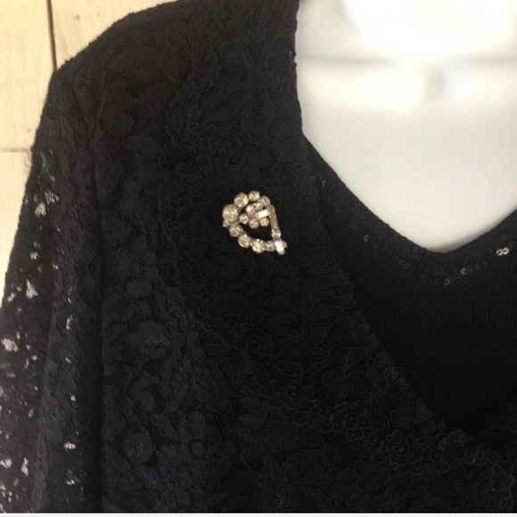 Vintage Rhinestone Diamond Pin Brooch - Picture 3 of 8